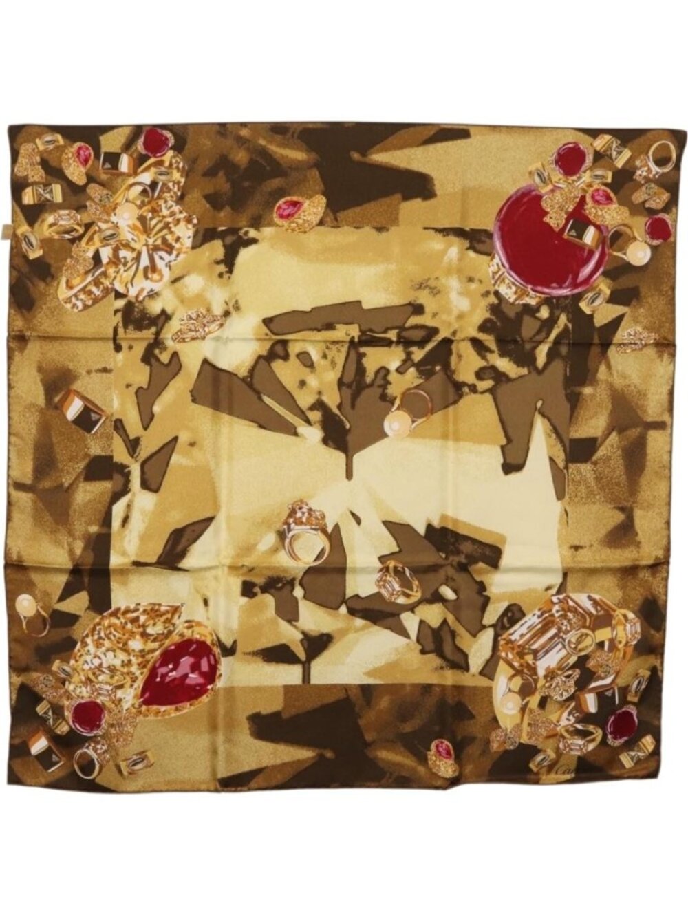 CARTIER Scarf Silk Brown